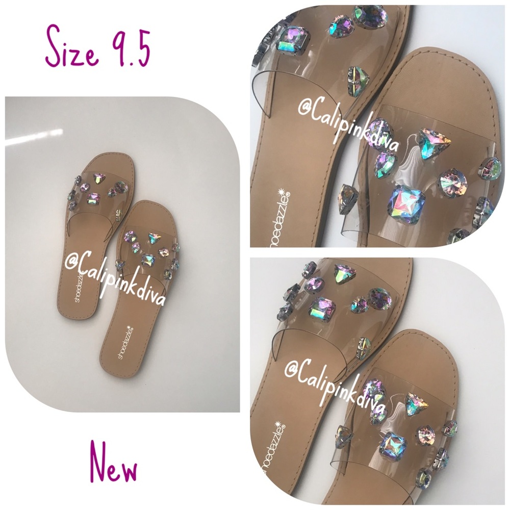 Clear bling Sandals 9.5